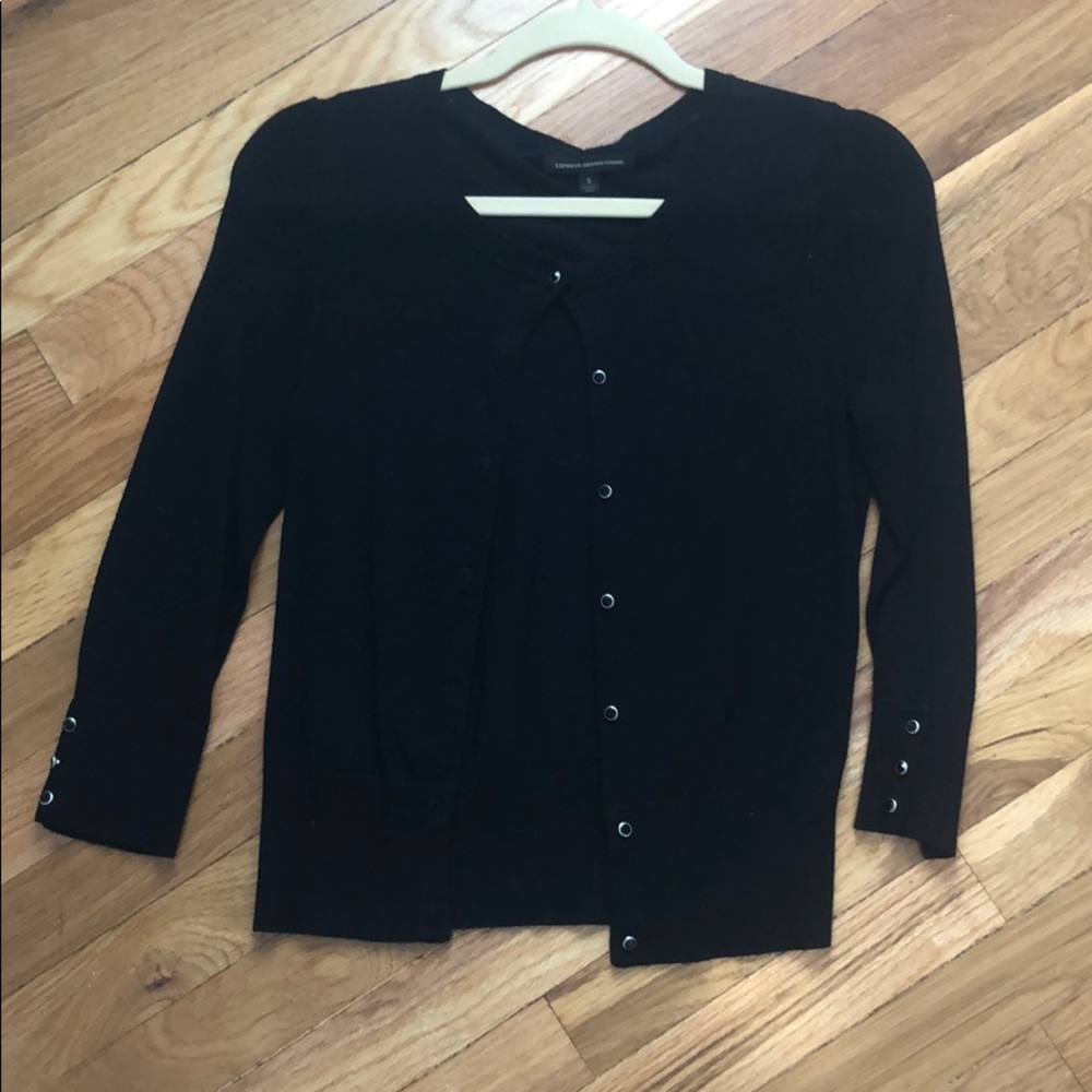 Black Cardigan with Button Details